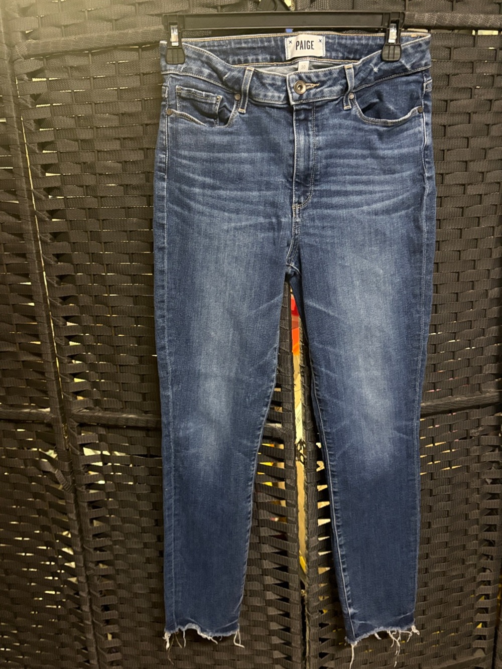 PAIGE Dark Blue Skinny Jeans Size 30 with a 25 inseam.